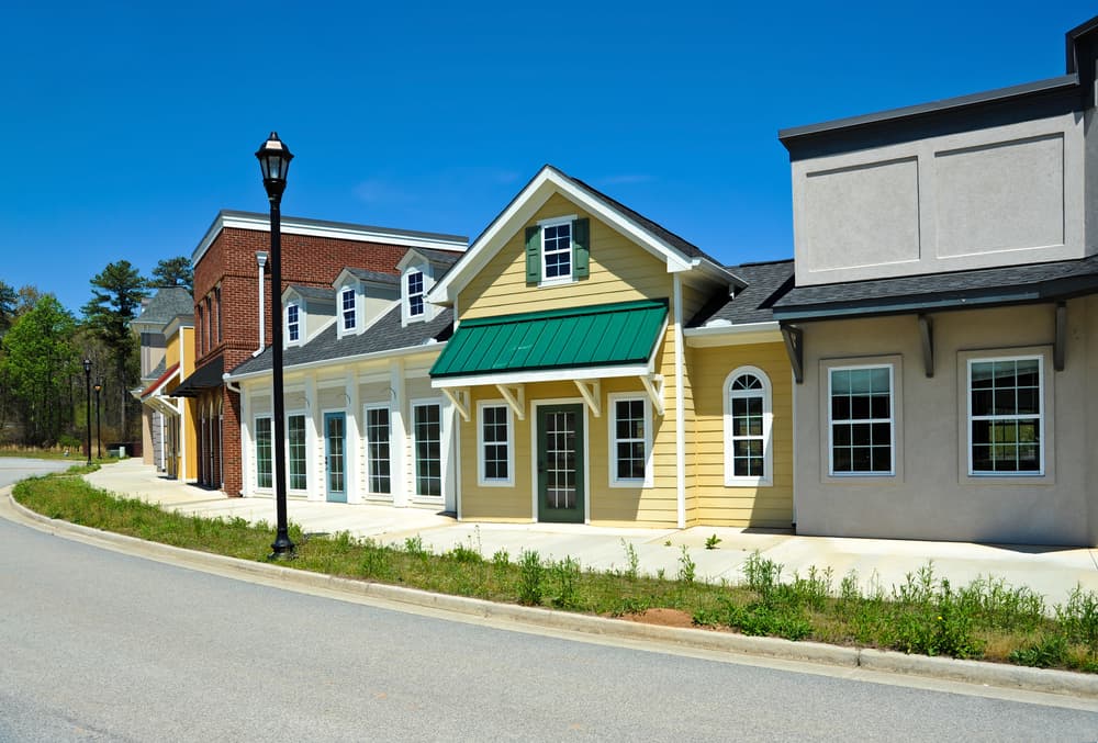 Beautifully painted commercial building facades across the United States representing our nationwide reach